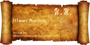 Ulman Marina névjegykártya